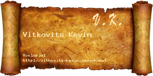Vitkovits Kevin névjegykártya